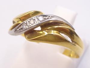 Pt900/K18/750 ダイヤ 0.03ct リング 2.3g